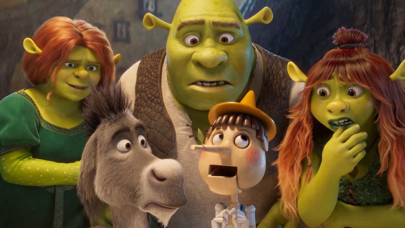 Shrek 5 - Shrek with Fiona, Donkey and family. Scene still © DreamWorks Animation / Universal Pictures