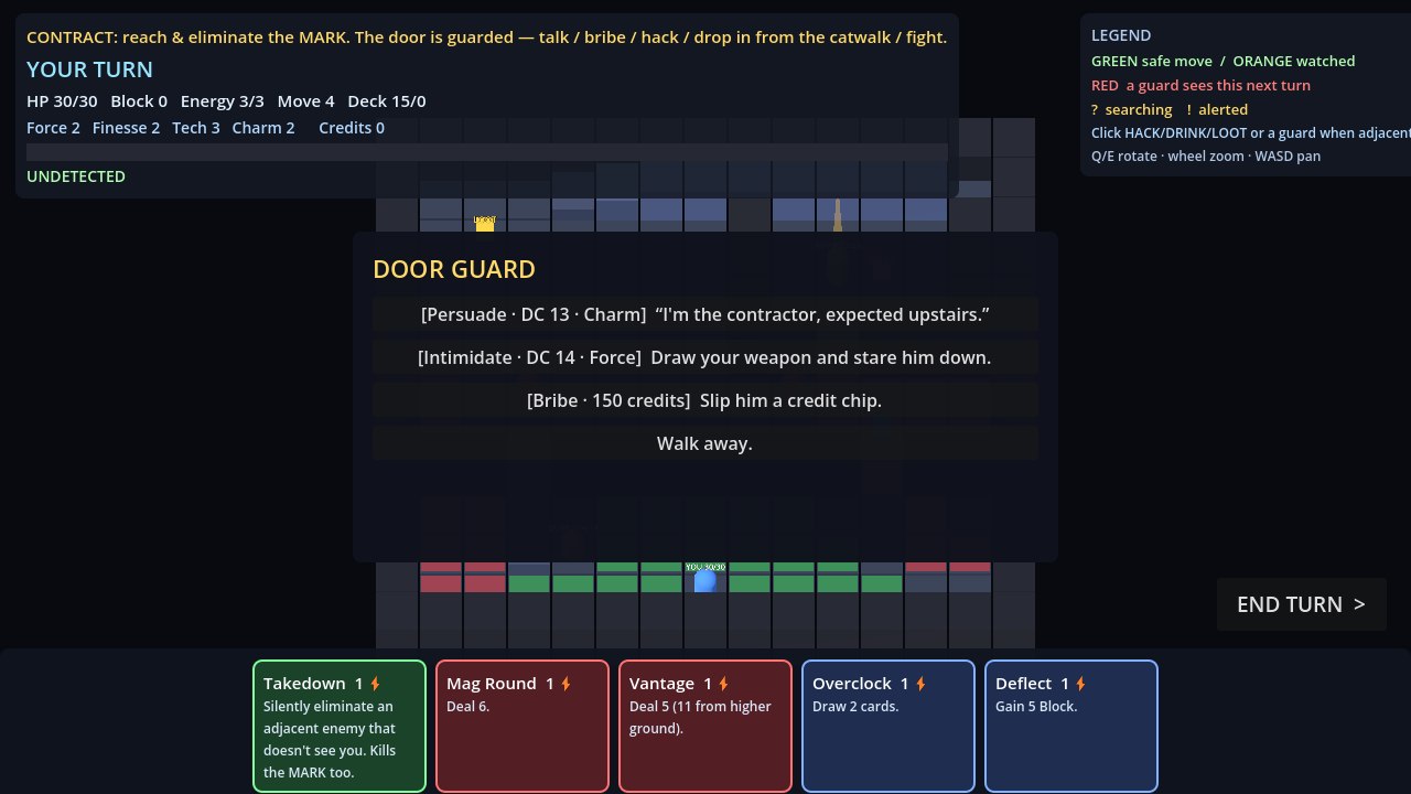 Cyberpunk isometric turn-based tactics prototype