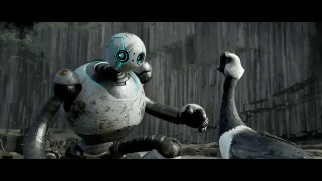 The Wild Robot: final painterly composite of Roz and Brightbill